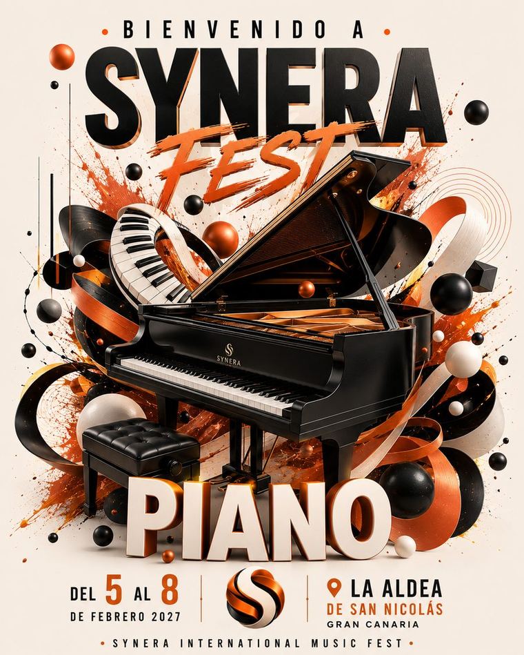 Cartel oficial de la especialidad de Piano · SYNERA International Music Fest 2027