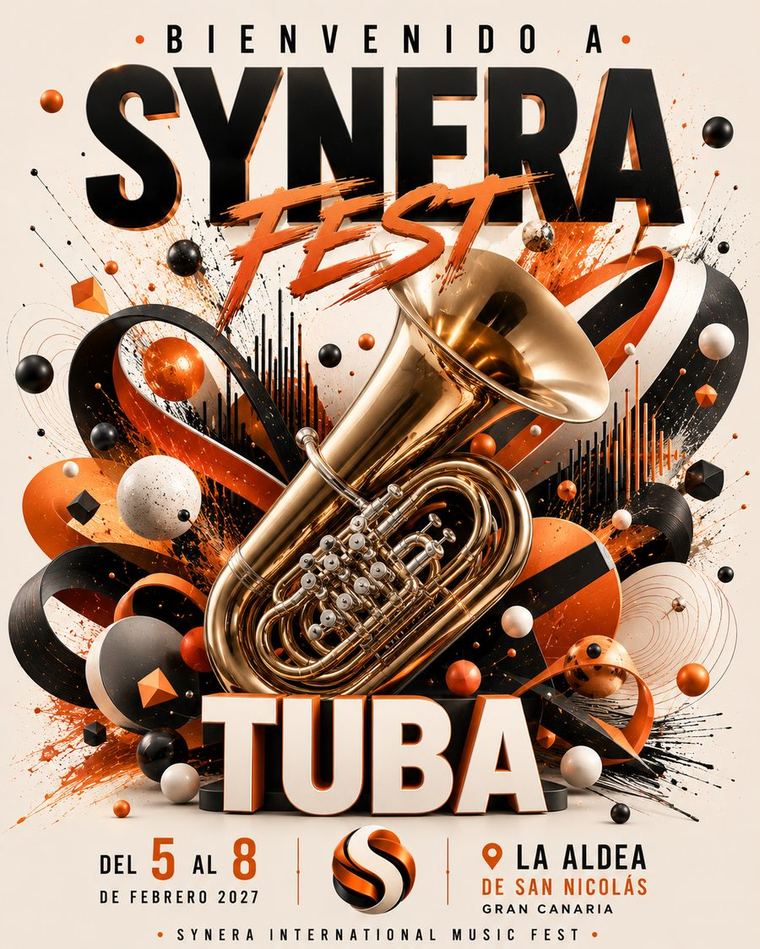 Cartel oficial de la especialidad de Tuba · SYNERA International Music Fest 2027